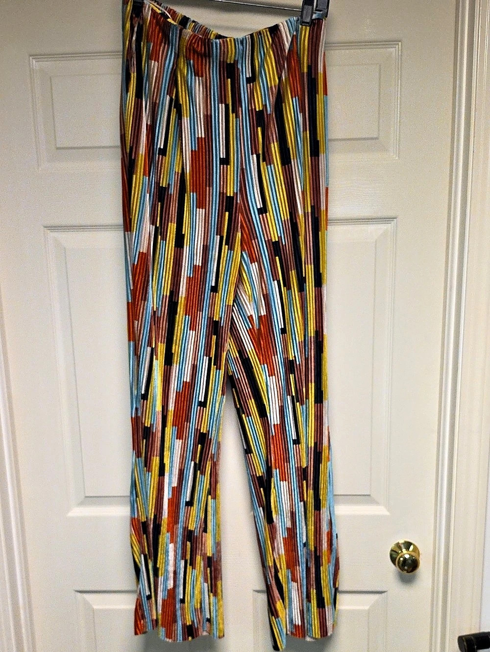 AKIRA Wide Leg Geometric Pants in Multicolor Size XL Like New